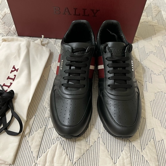 - Bally Men’s Astel Leather Sneakers In Black - Picture 10 of 12